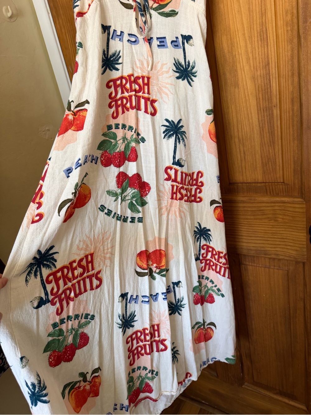 Paper Heart Fresh Fruits Printed Maxi Tie-Back Summer Dress - Picture 4 of 9